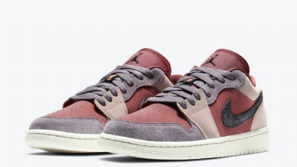 Pánské Nízké Boty Nike Air Jordan 1 Canyon Rust Burgundy Růžový