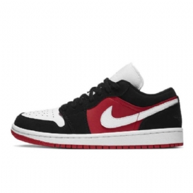 Pánské Nízké Boty Nike Air Jordan 1 Černá Bílý Červený