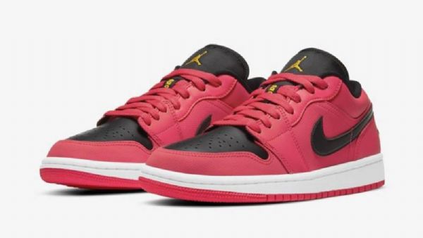 Pánské Nízké Boty Nike Air Jordan 1 Černá Červená Žlutá