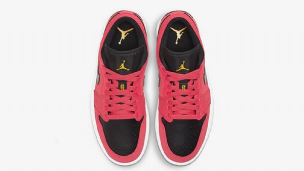 Pánské Nízké Boty Nike Air Jordan 1 Černá Červená Žlutá