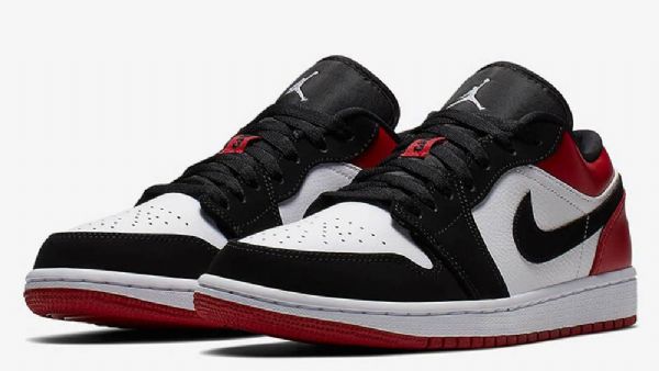 Pánské Nízké Boty Nike Air Jordan 1 Černočervené