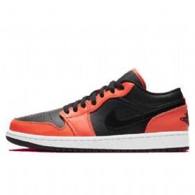Pánské Nízké Boty Nike Air Jordan 1 Karmínové Oranžové