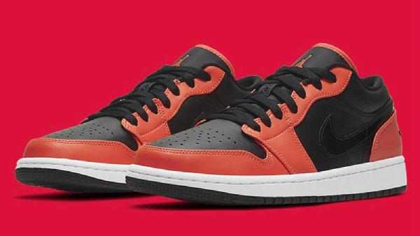 Pánské Nízké Boty Nike Air Jordan 1 Karmínové Oranžové