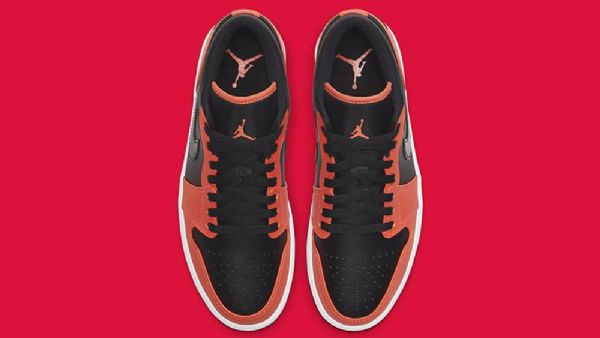 Pánské Nízké Boty Nike Air Jordan 1 Karmínové Oranžové