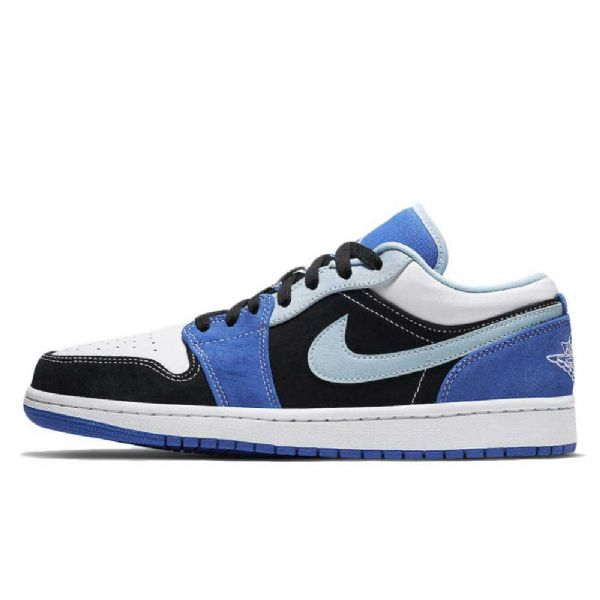 Pánské Nízké Boty Nike Air Jordan 1 Modrá Černá Bílá