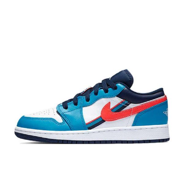 Pánské Nízké Boty Nike Air Jordan 1 Modrá Červená