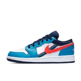 Pánské Nízké Boty Nike Air Jordan 1 Modrá Červená