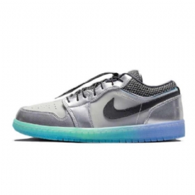 Pánské Nízké Boty Nike Air Jordan 1 Stříbrné