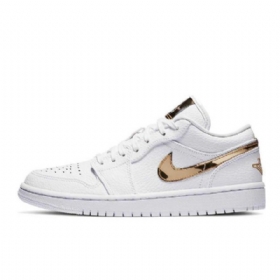 Pánské Nízké Boty Nike Air Jordan 1 Z Bílého Zlata