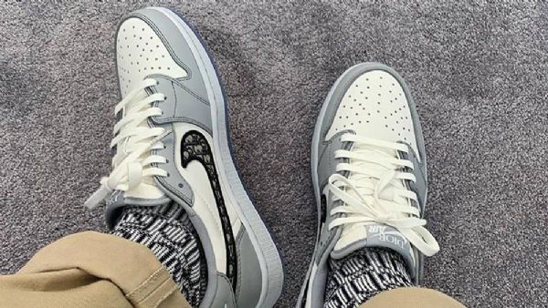 Pánské Nízké Boty Nike Dior Jordan 1 Šedé