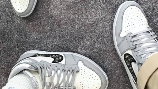 Pánské Nízké Boty Nike Dior Jordan 1 Šedé