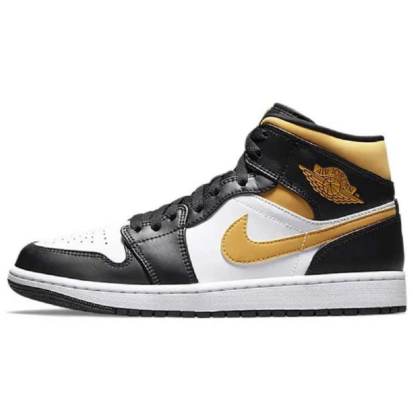 Pánské Pylové Boty Nike Air Jordan 1 Mid Tops Černá Bílý Hnědý