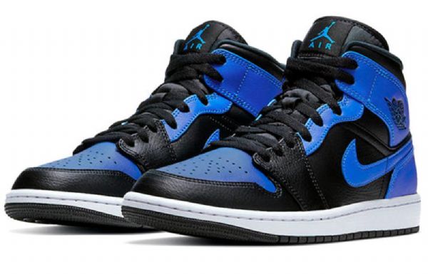 Pánské Retro Basketbalové Boty Nike Air Jordan 1 Mid Tops Černá Modrý