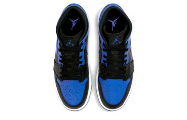 Pánské Retro Basketbalové Boty Nike Air Jordan 1 Mid Tops Černá Modrý