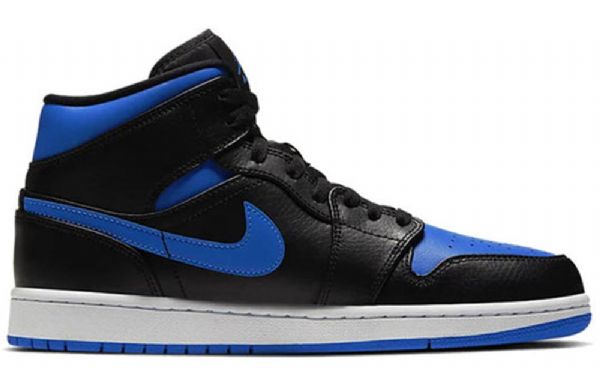 Pánské Retro Basketbalové Boty Nike Air Jordan 1 Mid Tops Černá Royal Modrý