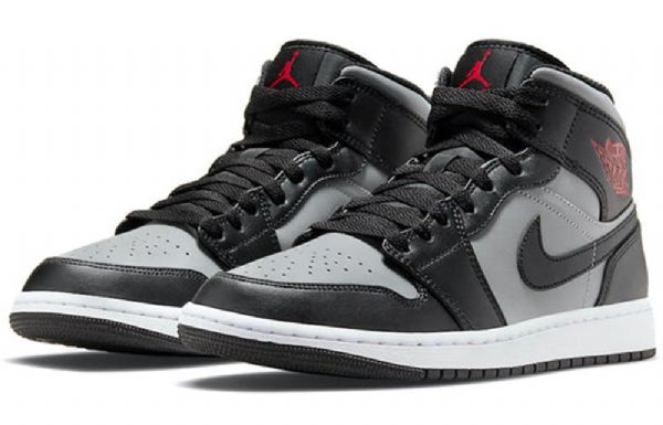 Pánské Retro Basketbalové Boty Nike Air Jordan 1 Mid Tops Černá Šedá