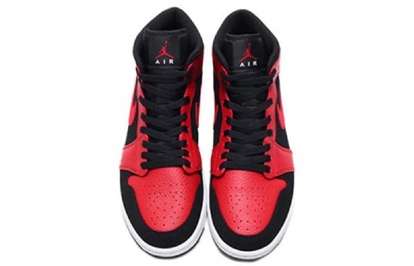 Pánské Retro Basketbalové Boty Nike Air Jordan 1 Mid Tops Červený Černá