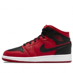 Pánské Retro Basketbalové Boty Nike Air Jordan 1 Mid Tops Červený Černá