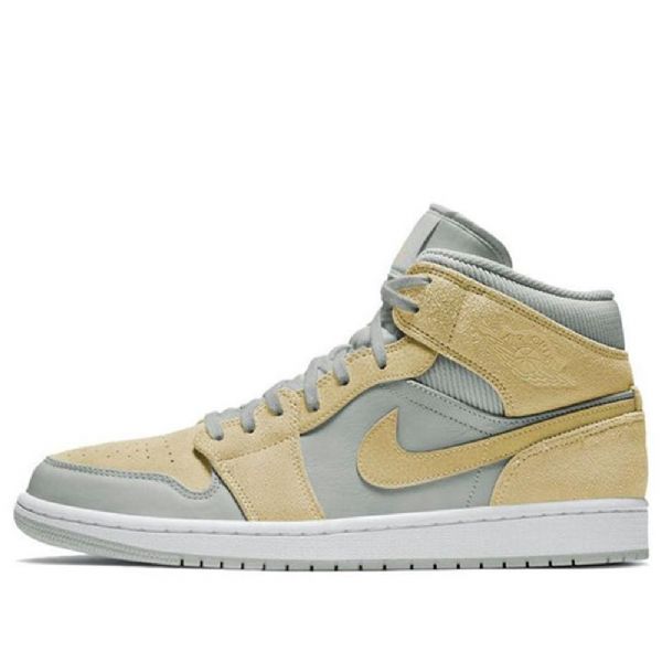 Pánské Retro Basketbalové Boty Nike Air Jordan 1 Mid Tops Se Hnědá Lemon Světle Modrá