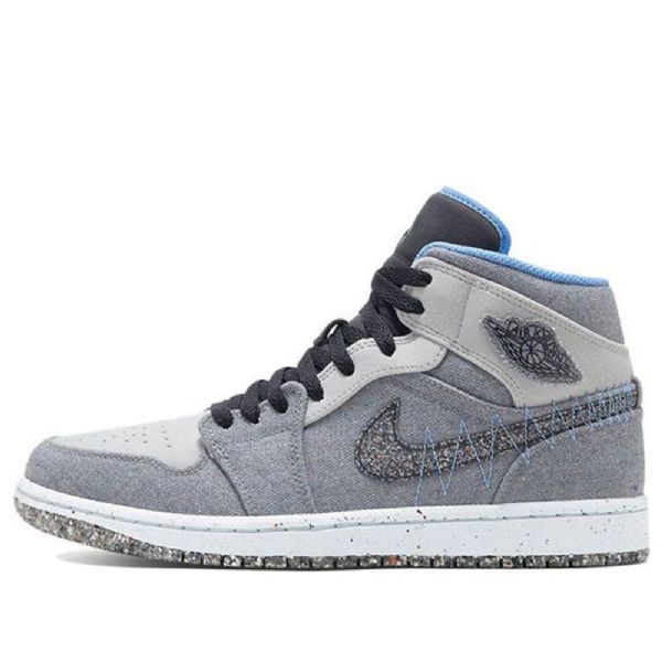 Pánské Retro Basketbalové Boty Nike Air Jordan 1 Mid Tops Šedomodré