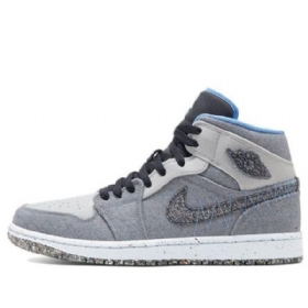 Pánské Retro Basketbalové Boty Nike Air Jordan 1 Mid Tops Šedomodré