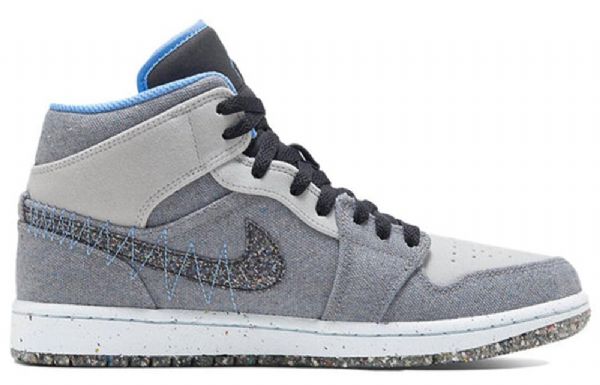 Pánské Retro Basketbalové Boty Nike Air Jordan 1 Mid Tops Šedomodré