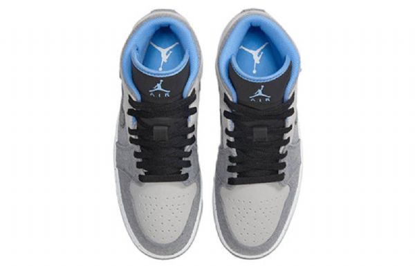 Pánské Retro Basketbalové Boty Nike Air Jordan 1 Mid Tops Šedomodré