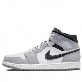 Pánské Retro Basketbalové Boty Nike Air Jordan 1 Mid Tops Světle Šedé