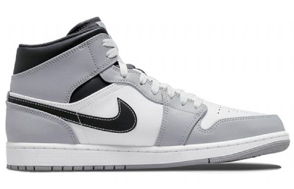Pánské Retro Basketbalové Boty Nike Air Jordan 1 Mid Tops Světle Šedé