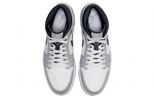 Pánské Retro Basketbalové Boty Nike Air Jordan 1 Mid Tops Světle Šedé