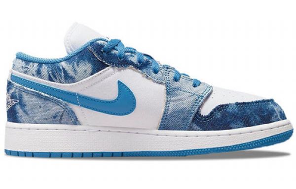 Pánské Seprané Boty Nike Air Jordan 1 Low Tops Gs Bílý Modrý