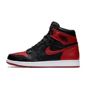 Pánské Široké Boty Nike Air Jordan 1 High Tops Černá Červený