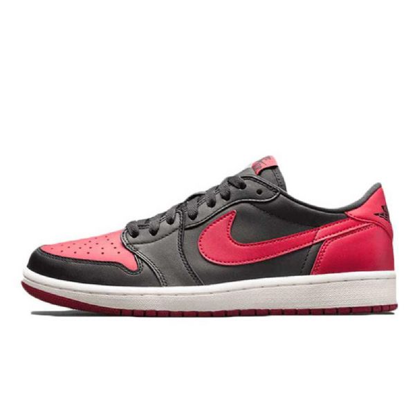 Pánské Široké Boty Nike Air Jordan 1 Low Tops Og Červený Černá