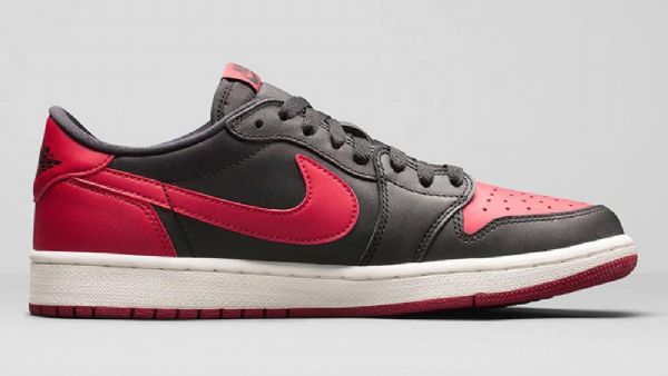 Pánské Široké Boty Nike Air Jordan 1 Low Tops Og Červený Černá