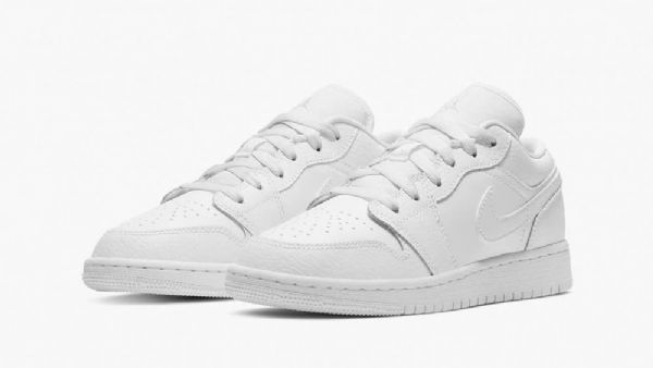 Pánské Trojité Boty Nike Air Jordan 1 Low Tops Gs Bílé