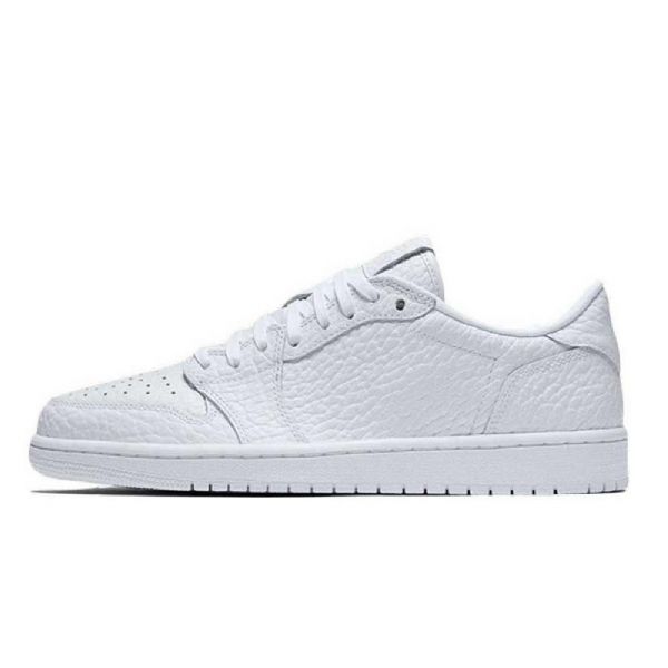 Pánské Trojité Boty Nike Air Jordan 1 Low Tops No Swoosh Bílé
