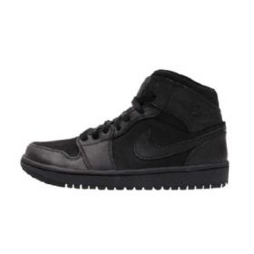 Pánské Trojité Boty Nike Air Jordan 1 Mid Tops Černé