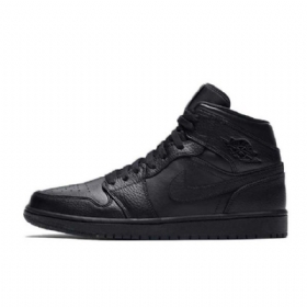 Pánské Trojité Boty Nike Air Jordan 1 Mid Tops Černé
