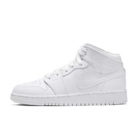 Pánské Trojité Boty Nike Air Jordan 1 Mid Tops Gs Bílé