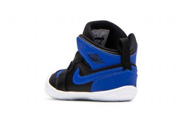Retro Basketbalové Boty Nike Air Jordan 1 Crib Bootie Pro Děti Černá Modrý