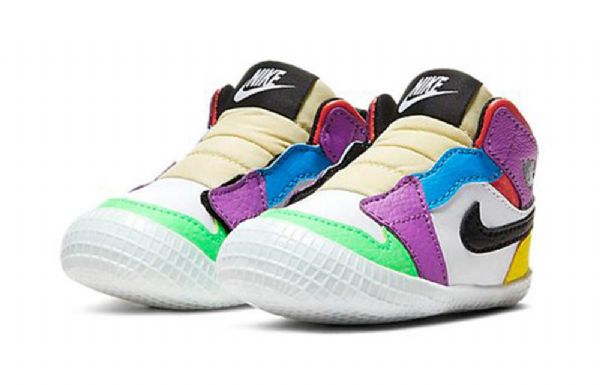 Retro Basketbalové Boty Nike Air Jordan 1 Crib Bootie Pro Děti Vícebarevné