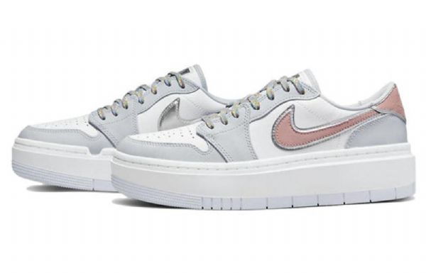 Retro Basketbalové Boty Nike Air Jordan 1 Elevate Low Tops Se Pro Ženy Bílá Šedá