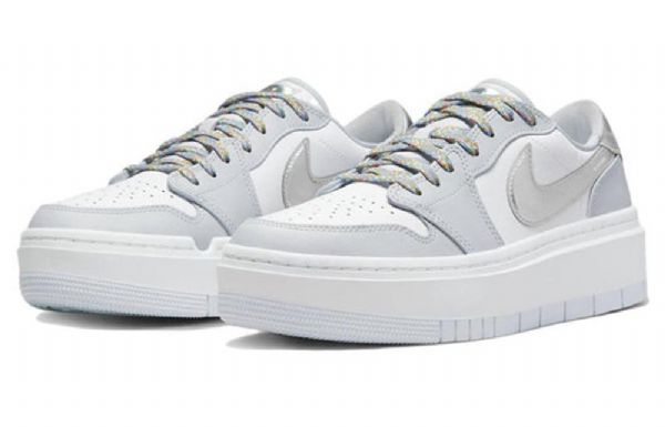 Retro Basketbalové Boty Nike Air Jordan 1 Elevate Low Tops Se Pro Ženy Bílá Šedá
