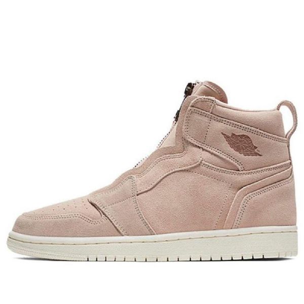 Retro Basketbalové Boty Nike Air Jordan 1 High Tops Na Zip Pro Ženy V Béžové Barvě