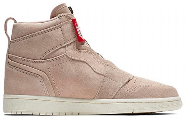 Retro Basketbalové Boty Nike Air Jordan 1 High Tops Na Zip Pro Ženy V Béžové Barvě