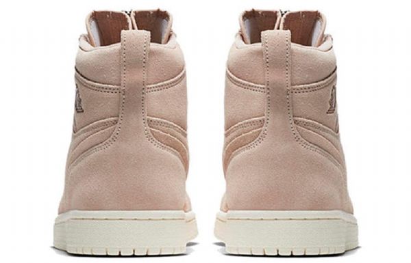 Retro Basketbalové Boty Nike Air Jordan 1 High Tops Na Zip Pro Ženy V Béžové Barvě