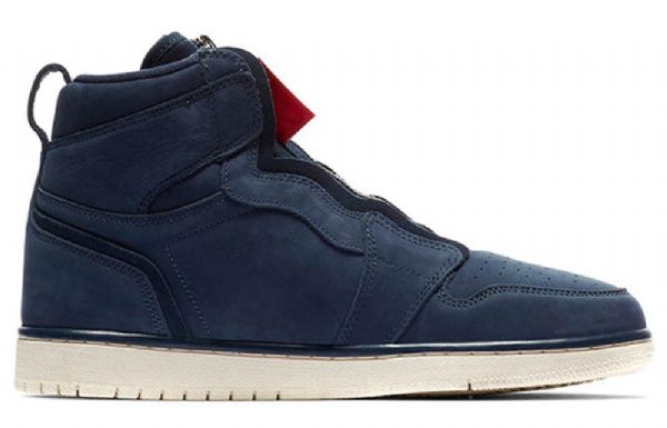 Retro Basketbalové Boty Nike Air Jordan 1 High Tops Na Zip Pro Ženy V Tmavě Modré Barvě