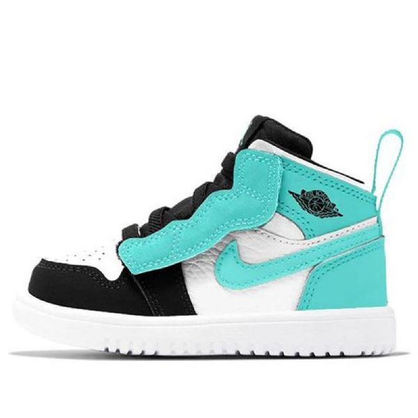 Retro Basketbalové Boty Nike Air Jordan 1 Mid Tops Alt Td Pro Děti Černá Tyrkysová