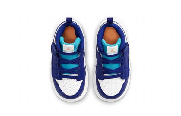 Retro Basketbalové Boty Nike Air Jordan 1 Mid Tops Alt Td Pro Děti Modrá Bílá