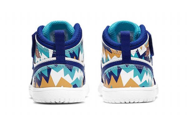 Retro Basketbalové Boty Nike Air Jordan 1 Mid Tops Alt Td Pro Děti Modrá Bílá